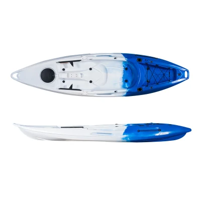 Kuer 2 persone sedersi in cima barca a remi in plastica economica canoa da pesca per famiglie in kayak in vendita